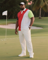 Simple Colorblock Daily Casual Short-sleeved POLO Trousers Suit Men's Plus Size